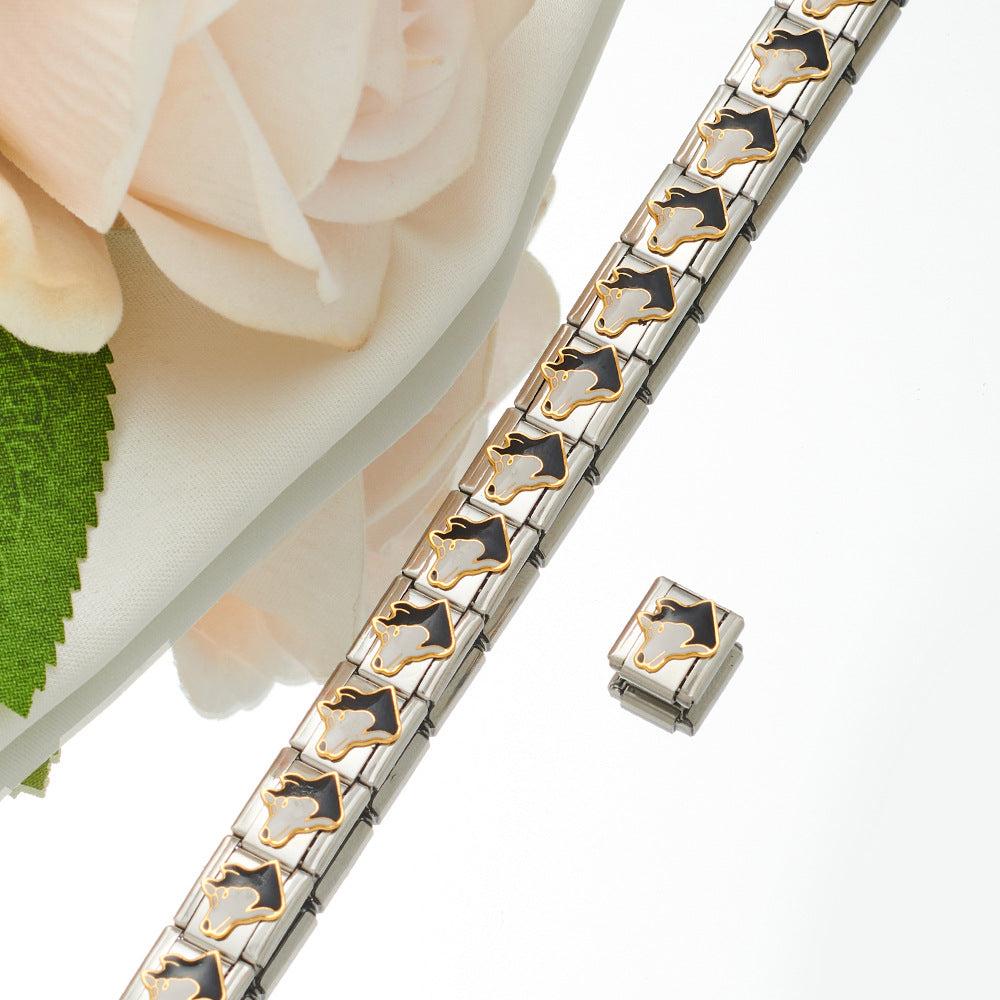 Stainless Steel Plated 18K Module Combination Bracelet