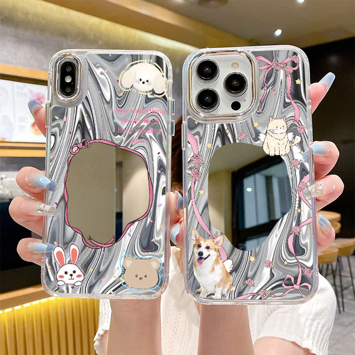 Pet Mirror Phone Case Cute Rabbit Protective Cover