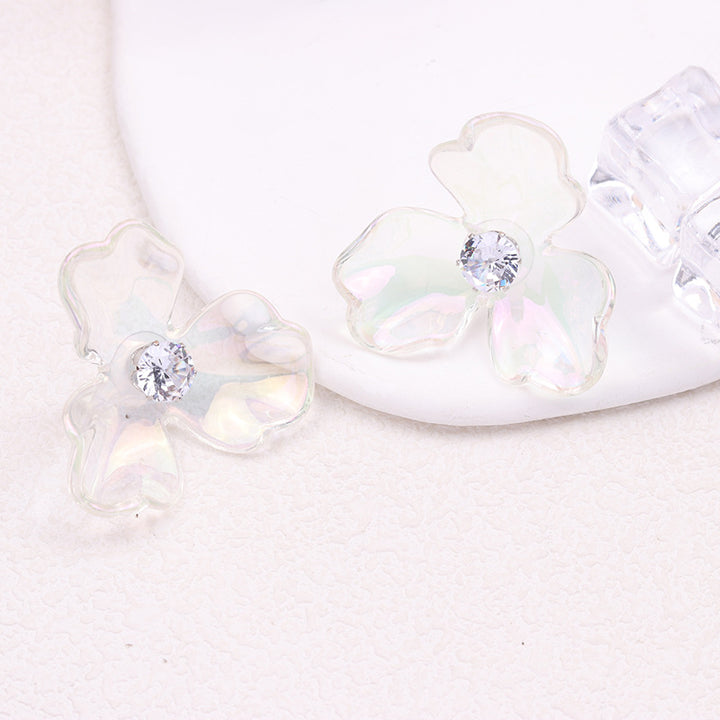 Irregular Colorful Transparent Small Flower Acrylic Earrings