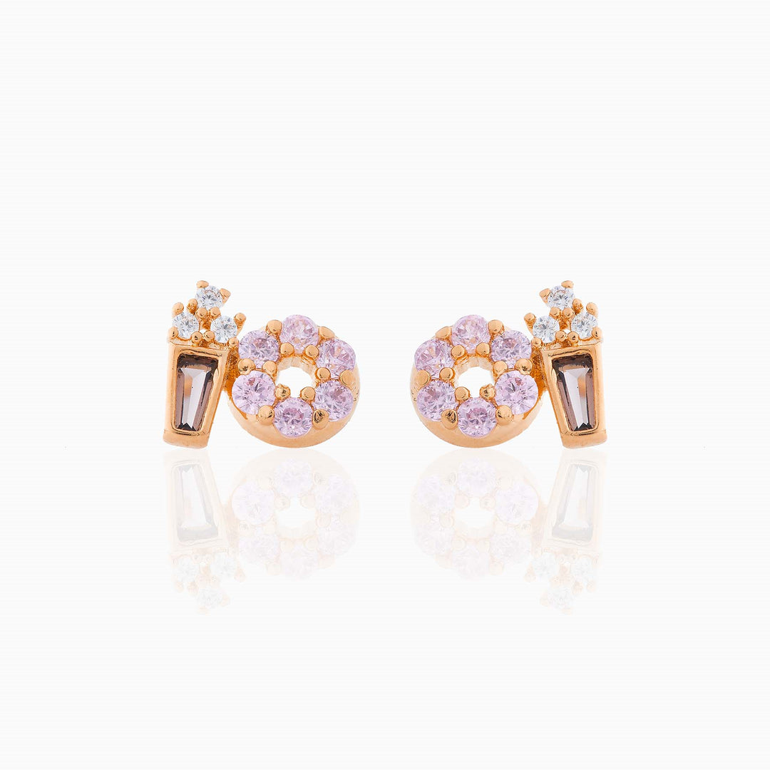 18K Real Gold Color-preserving Fruit Hamburger Series Ear Studs