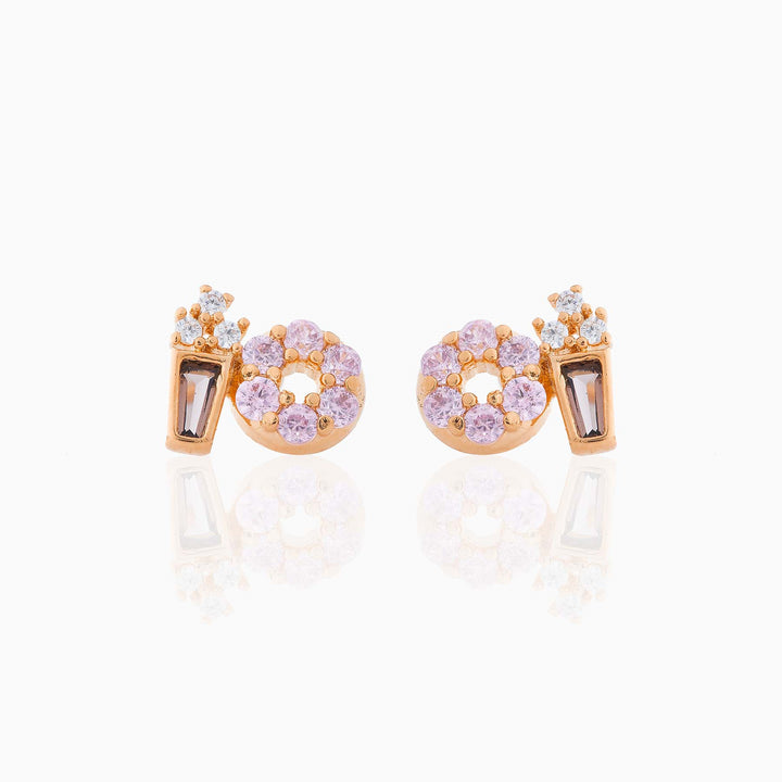 18K Real Gold Color-preserving Fruit Hamburger Series Ear Studs