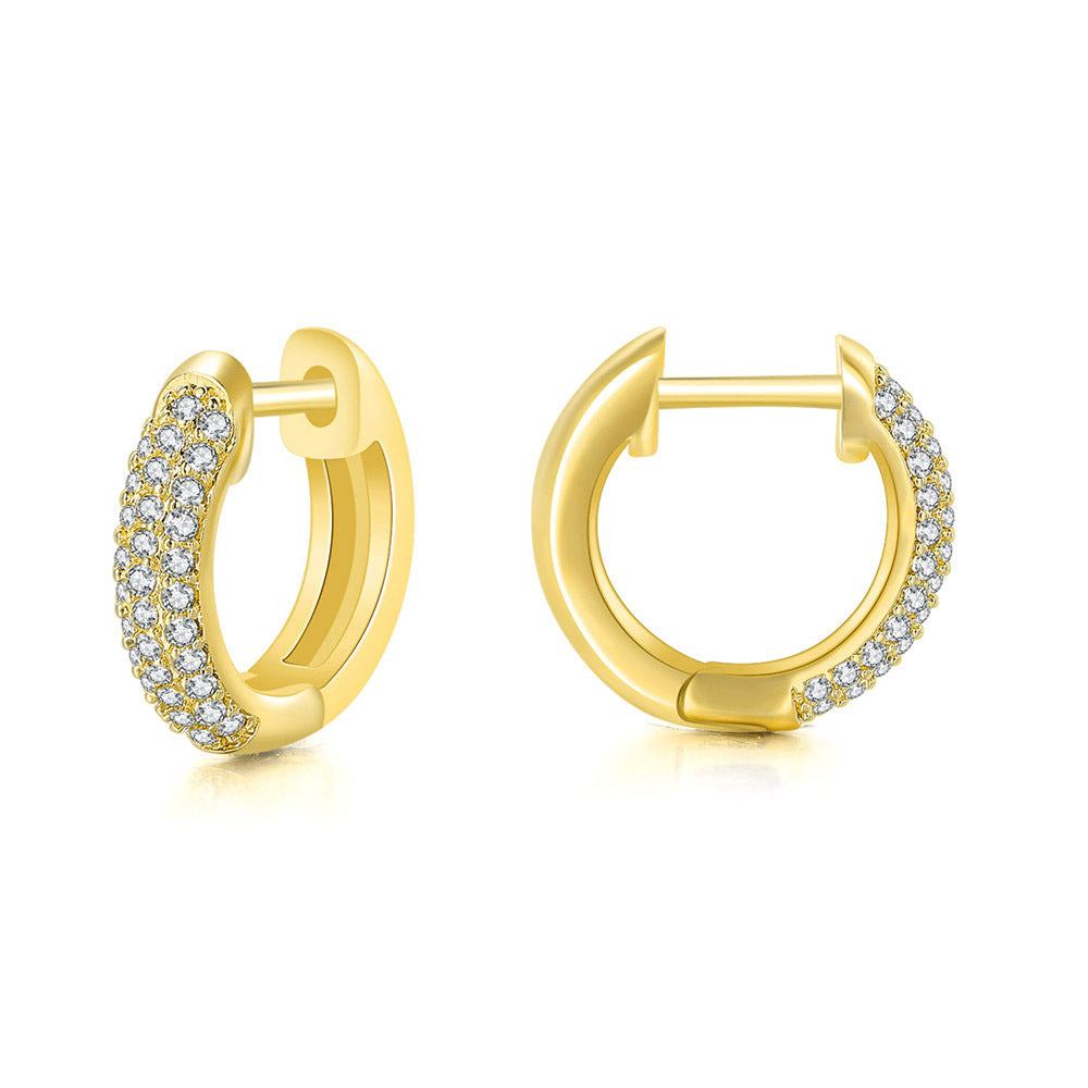 Micro Inlaid Zircon Ear Clip Gold-plated Full Diamond