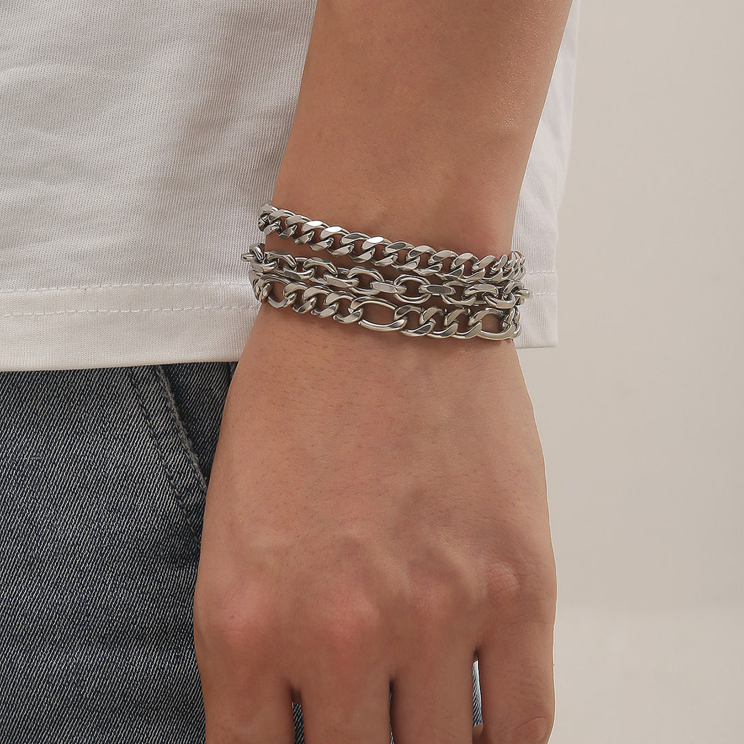 Simple Stainless Steel SUNFLOWER Three-piece Bracelet