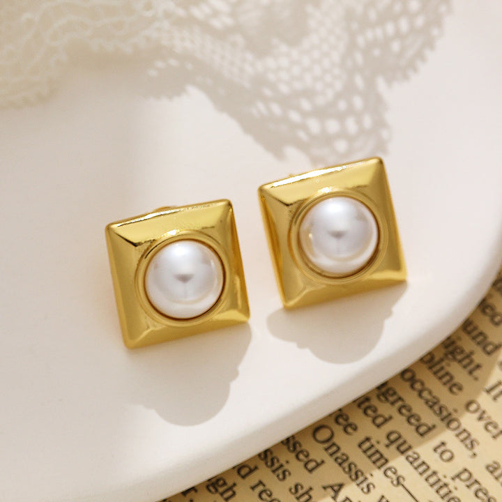 Geometric Hip Hop Fashion Square Stud Earrings