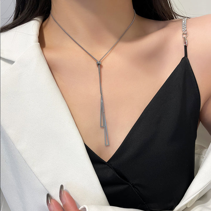 Titanium Steel No Fading Cold Wind Niche Pull Adjustable Clavicle Chain