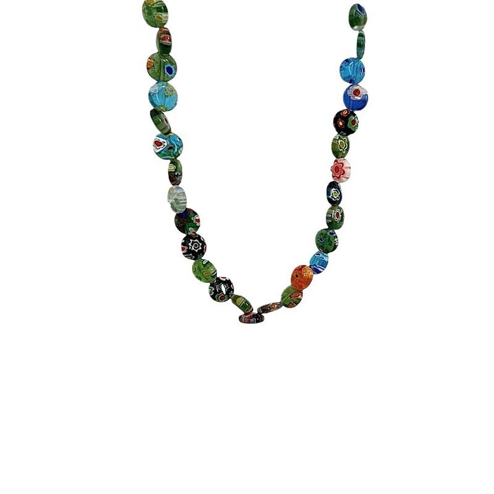 Women's Colored Glaze Pearl Necklace Design Sense