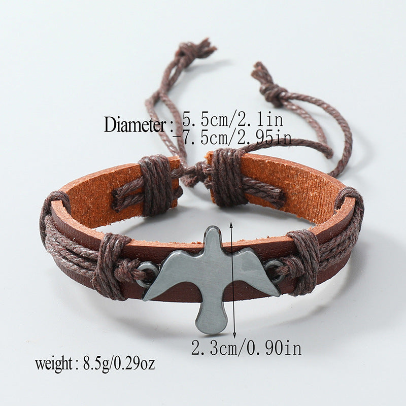 Simple Handmade Woven Adjustable Leather Bracelet Creative