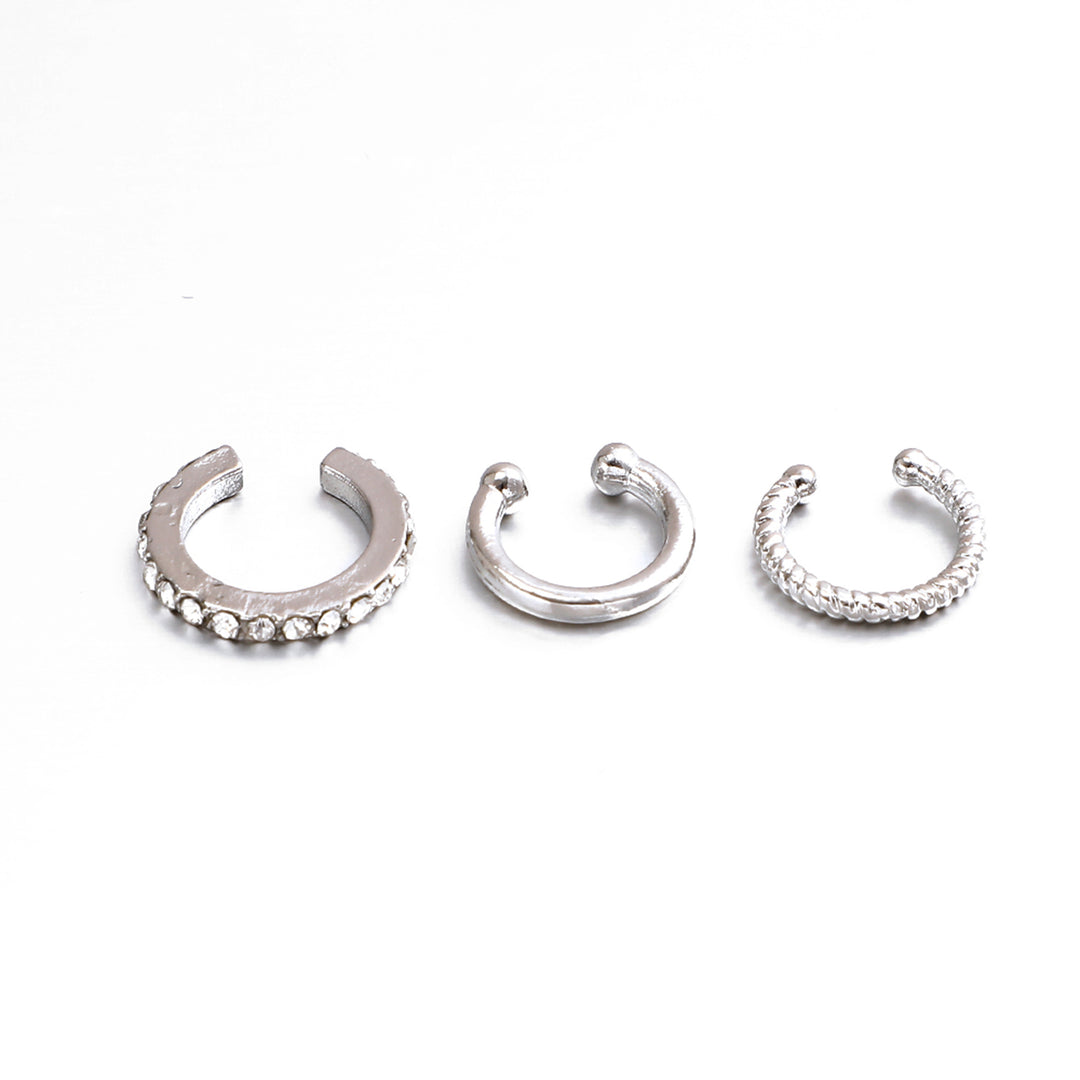 Diamond C-type Ear Clip Fashion Three-piece Set