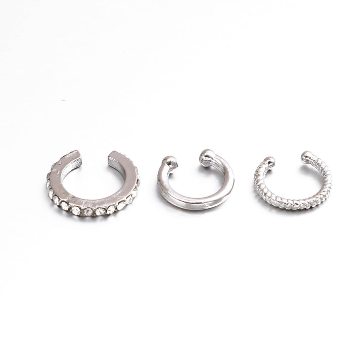 Diamond C-Type Ear Clip Fashion Set din trei piese