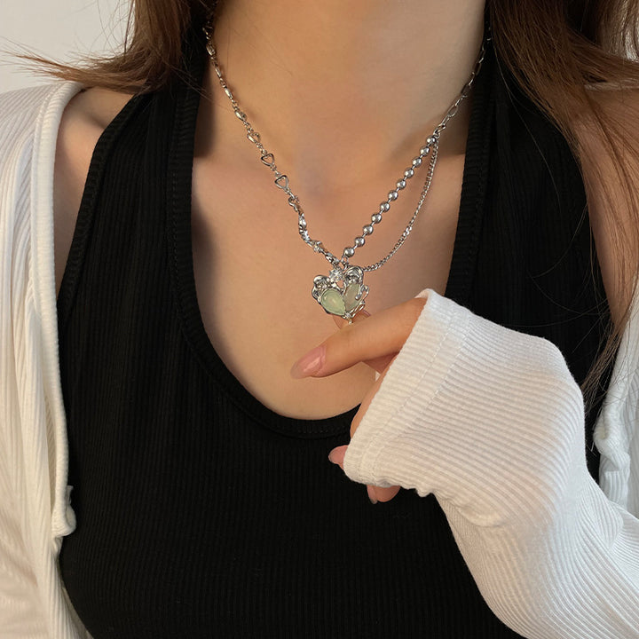 Green Liquid Love Necklace For Women Cold Style