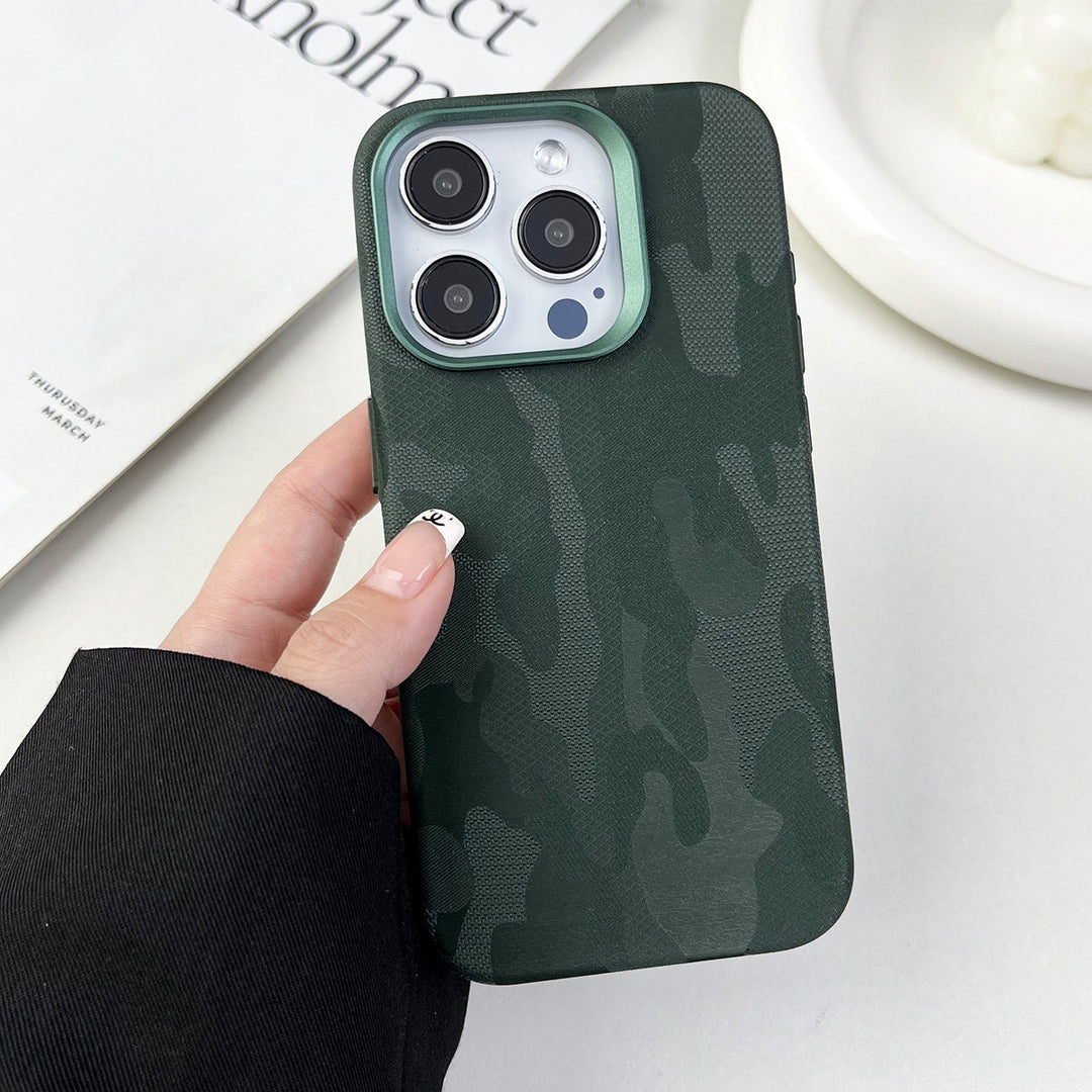 Applicable Fiber Camouflage Magnetic Phone Case