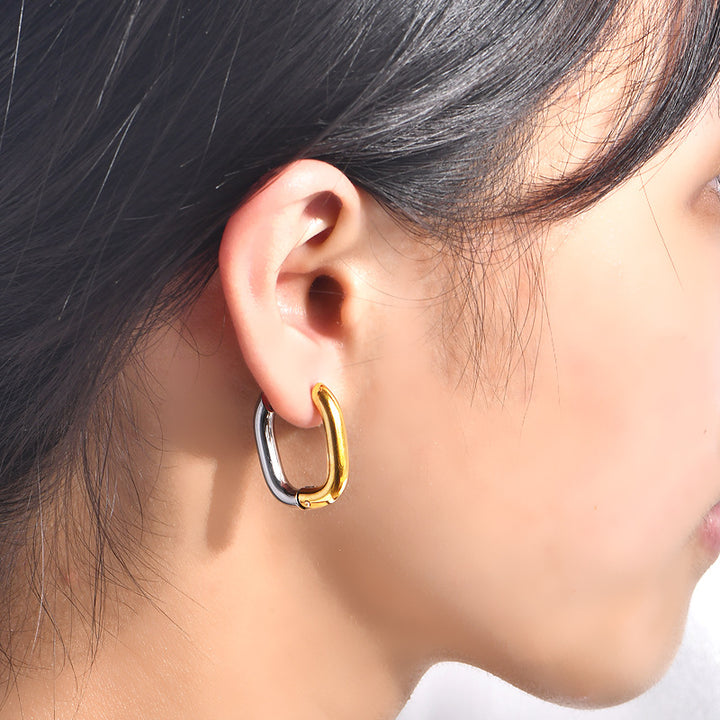 Metallic U-shaped Stainless Steel Earrings