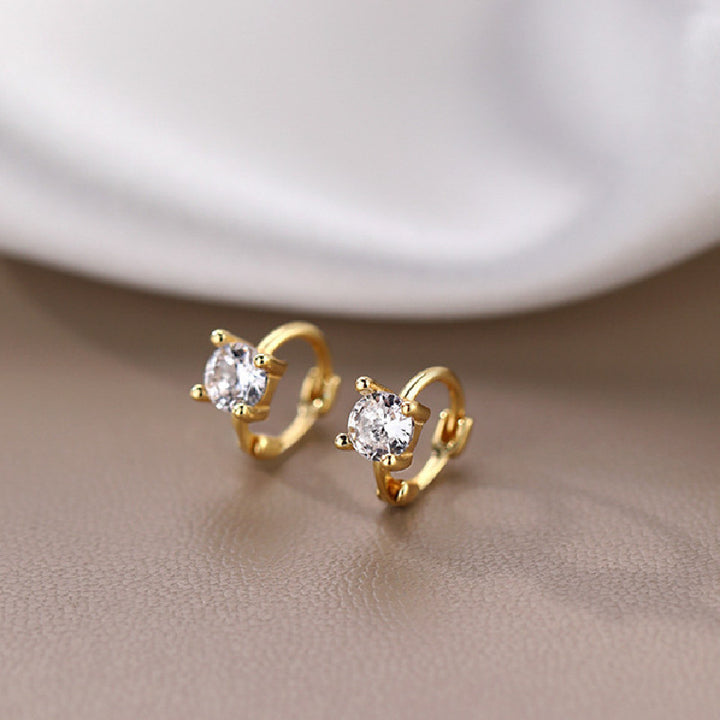 Small And Simple Zircon Stud Earrings Women's Design Sense