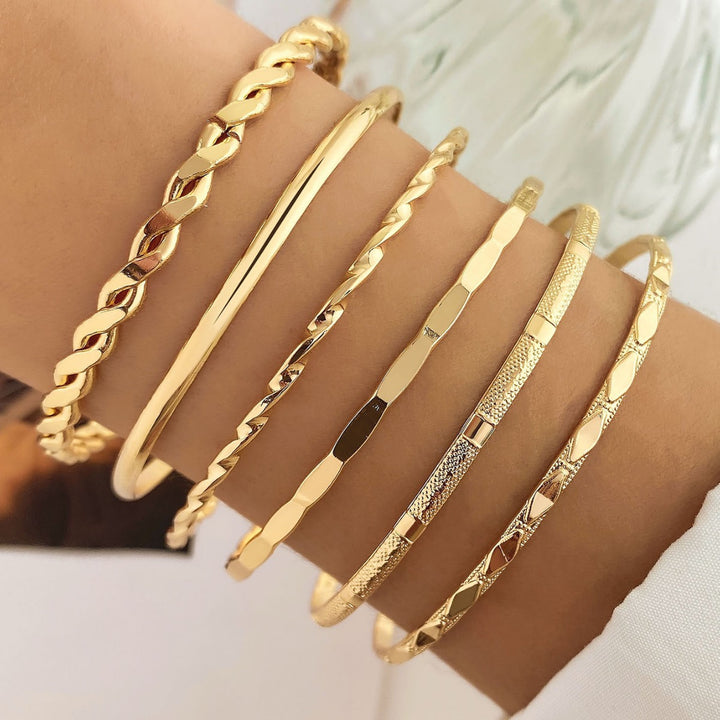 Brățară cu lanț de metal boem pentru femei Geometric Gold Culoare Groasă Link Link Link Bangle feminin Bijuterii de modă