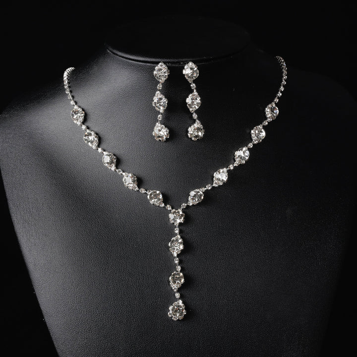 Fashion Bright Full Rhinestone Zircon Water Drop Necklace