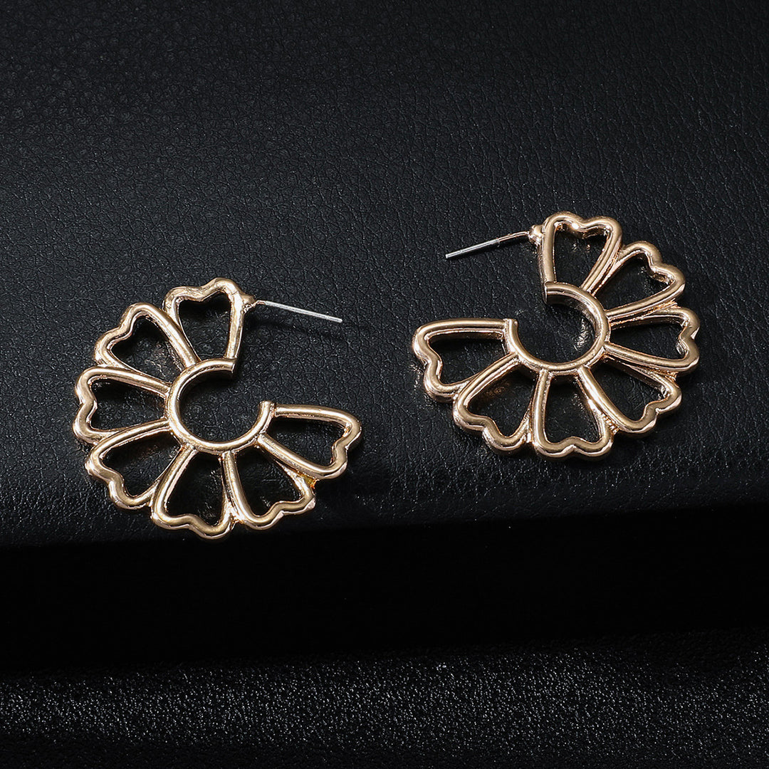 Fashion Stud Earrings Hollow Sector