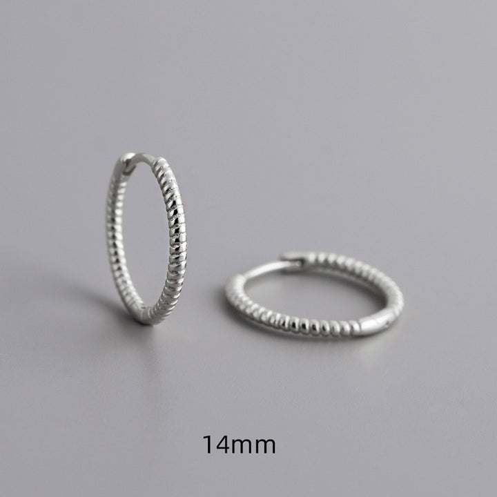 Twist Twisted String Shape Ear Ring Sterling Silver