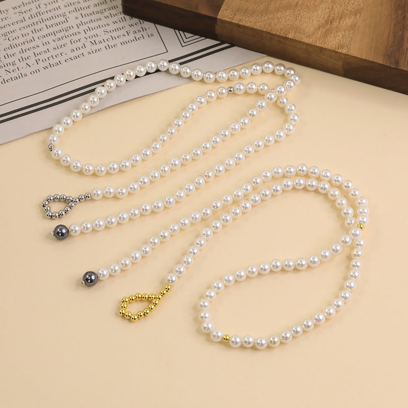 925 Sterling Silver Simple High-grade Necklace Female Shijia Shell Pearls Special-interest Design Pull-up