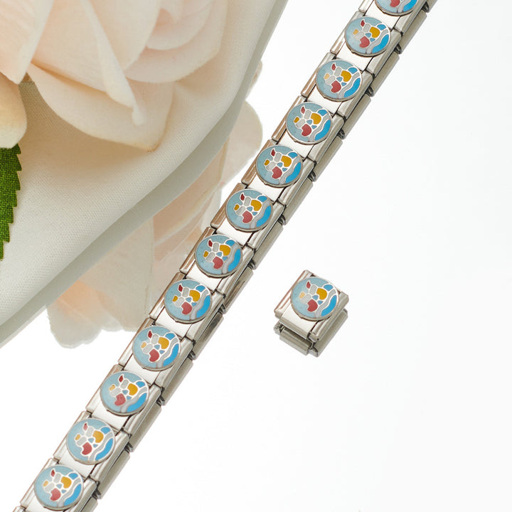 Stainless Steel Plated 18K Module Combination Bracelet