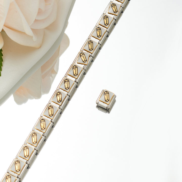 Stainless Steel Plated 18K Module Combination Bracelet