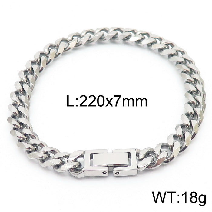 Cuban Link Chain Trimming Chain Jewelry Buckle Titanium Steel Bracelet