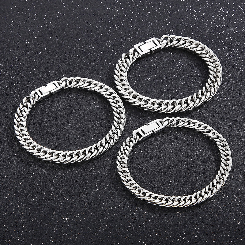 Cuban Link Chain Trimming Chain Jewelry Buckle Titanium Steel Bracelet