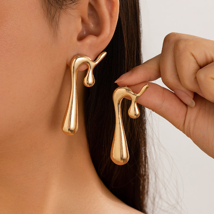 Irregular Water-drop Eardrops Fan-shaped Stripes