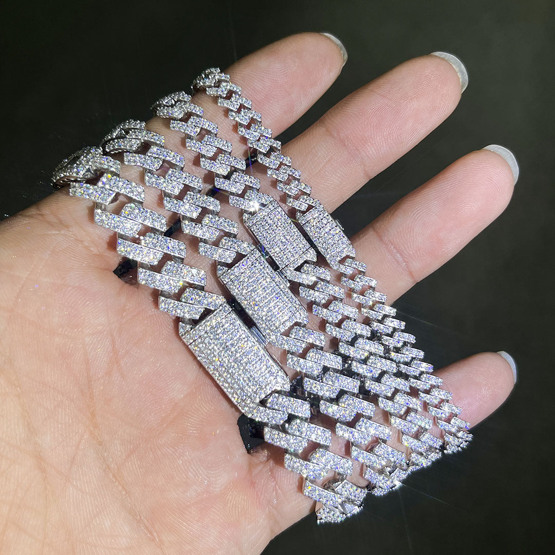 Cuban Link Chain Bracelet Silver Hip Hop For Men And Women