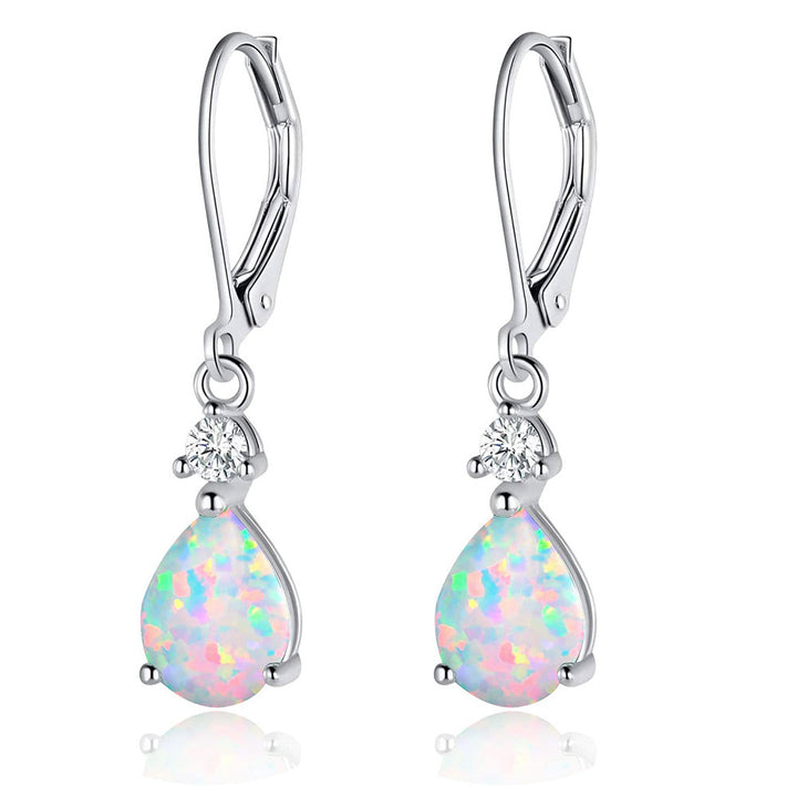 Light Luxury Water Drop Copper Zircon Earrings Female Temperament High Sense