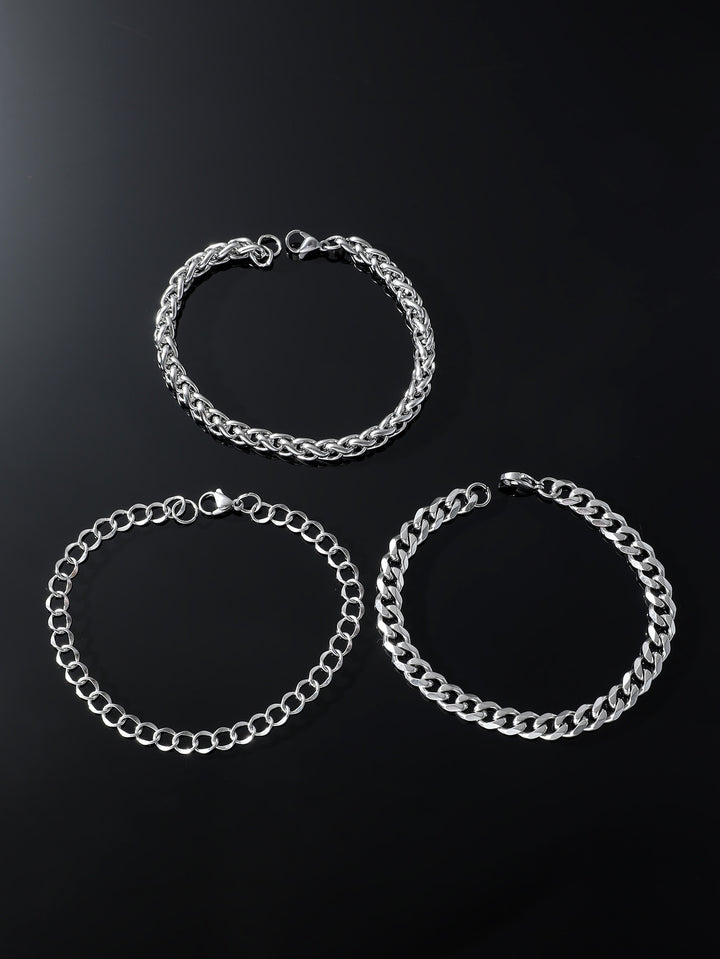 Simple Stainless Steel SUNFLOWER Three-piece Bracelet