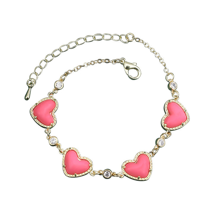 Fashion Geometry Pattern Heart Bracelet Women