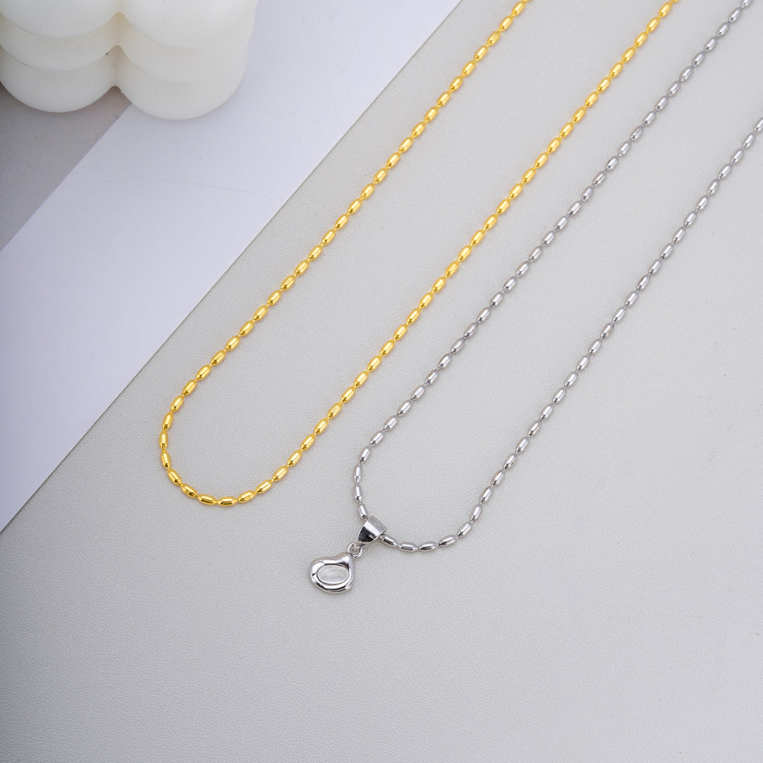 Simple Geometric Ellipse Crystal Irregular Necklace