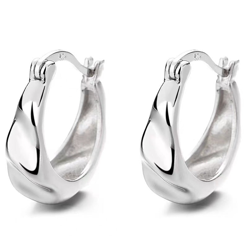 Women's Sterling Silver Mobius Strip Stud Earrings