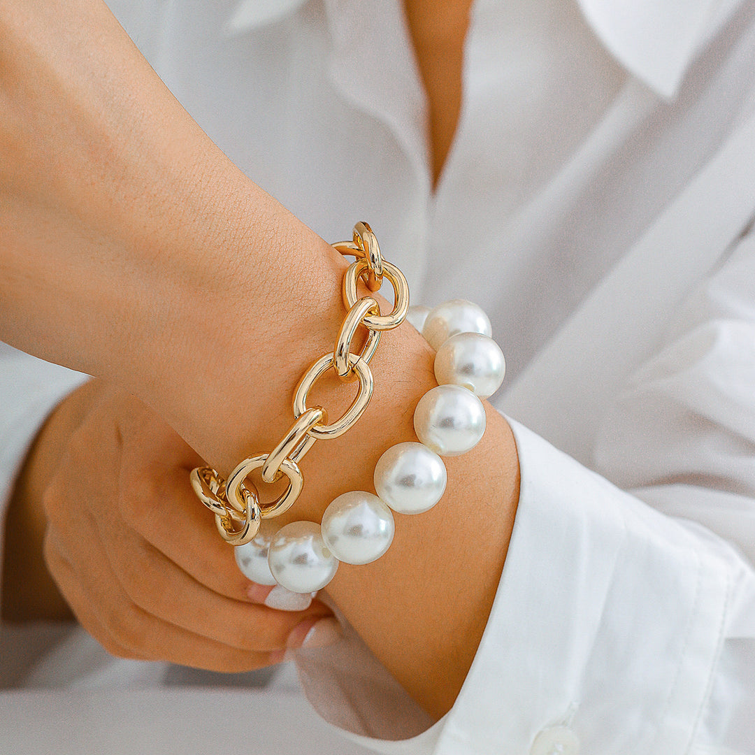 Exaggerated Big Round Bead Pearl Bracelet