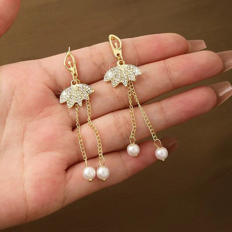 Ballet Women's Earrings Long Pearl