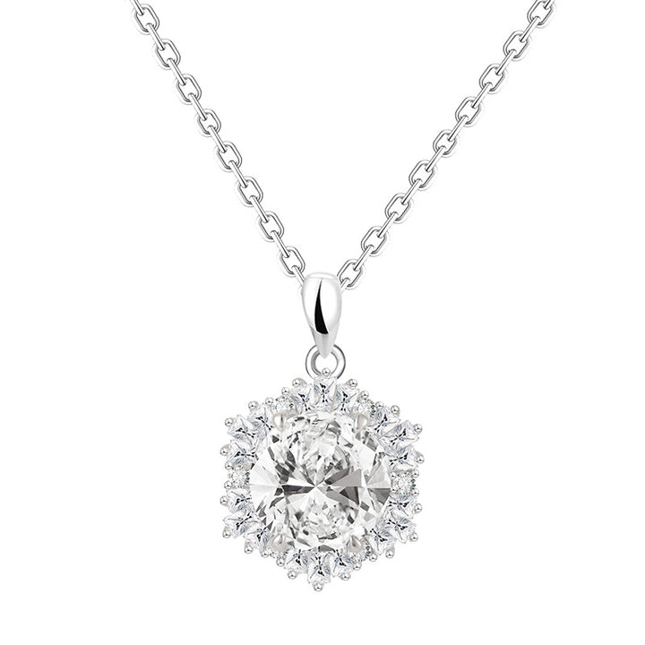 Snowflake S925 Sterling Silver Necklace For Women Special Interest Light Luxury