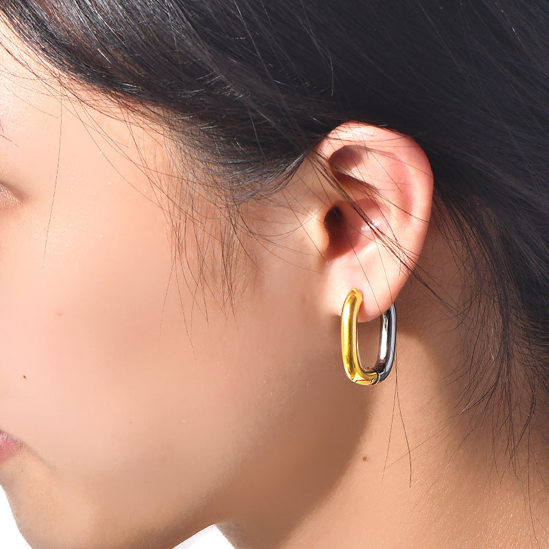 Metallic U-shaped Stainless Steel Earrings