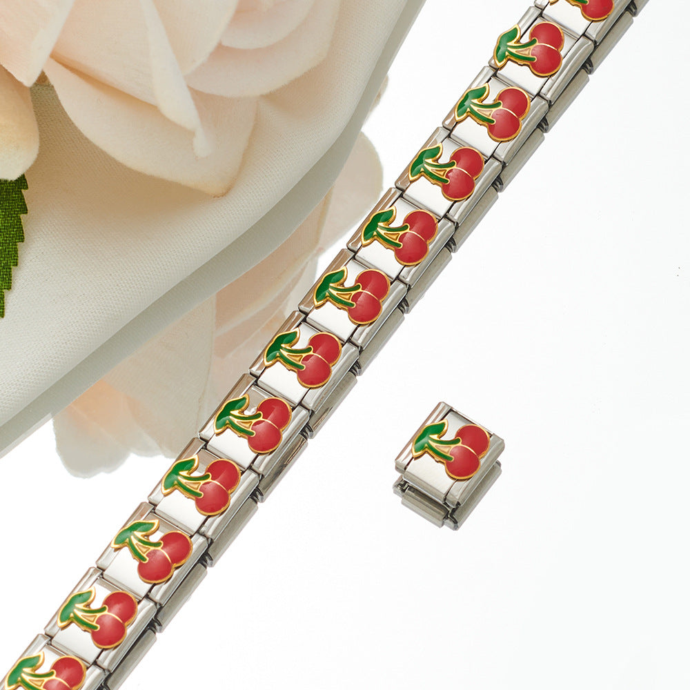 Stainless Steel Plated 18K Module Combination Bracelet