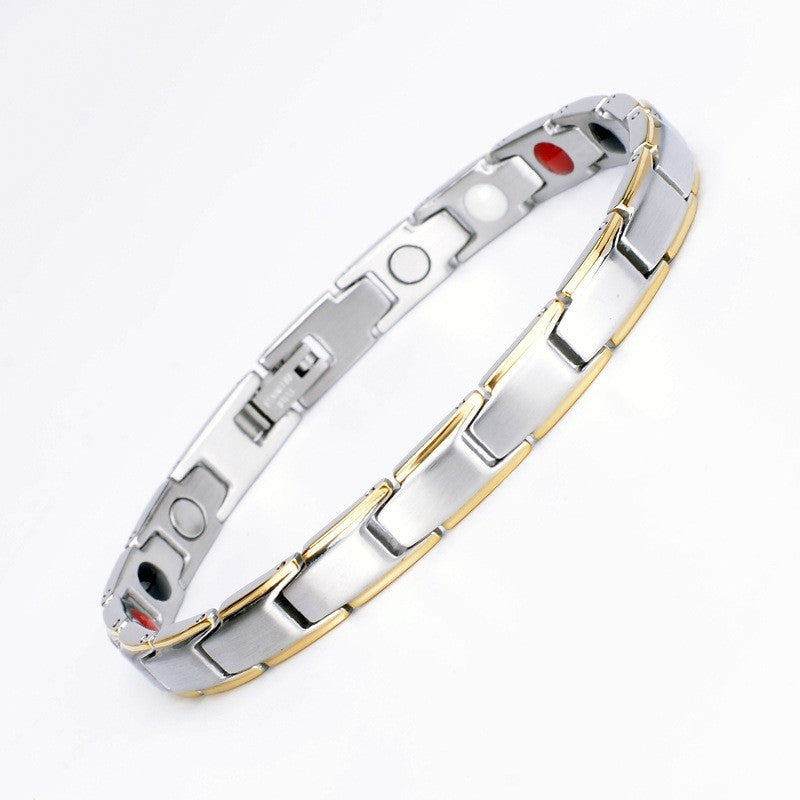 Women's Beveled Stainless Steel Simple Bracelet