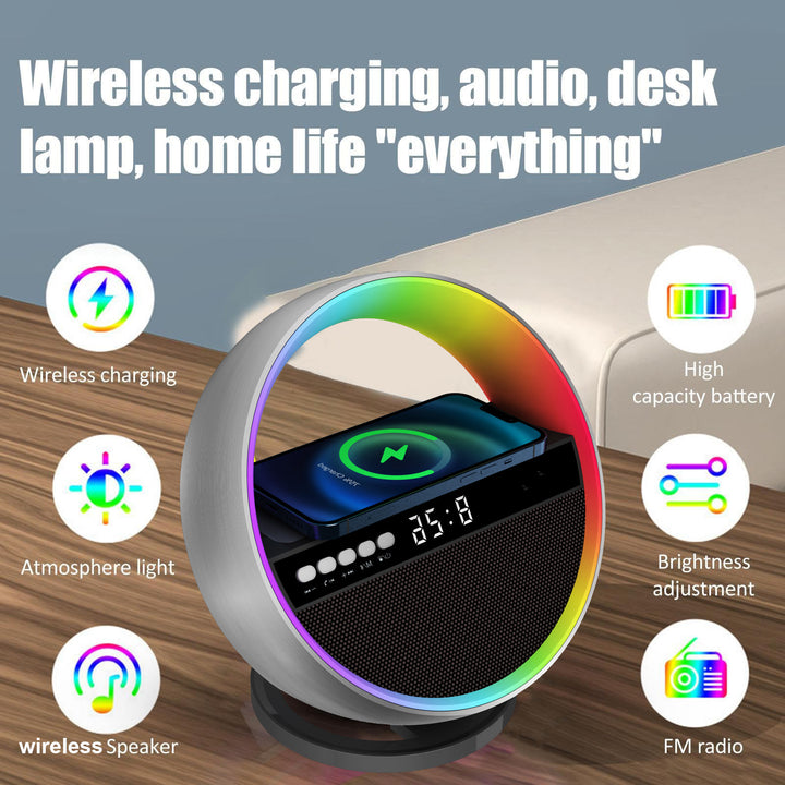 2024 Nou multifuncțional RGB Light Night Light Wireless Charger Bluetooth Difuzor mare G Ambience Light Home Decor