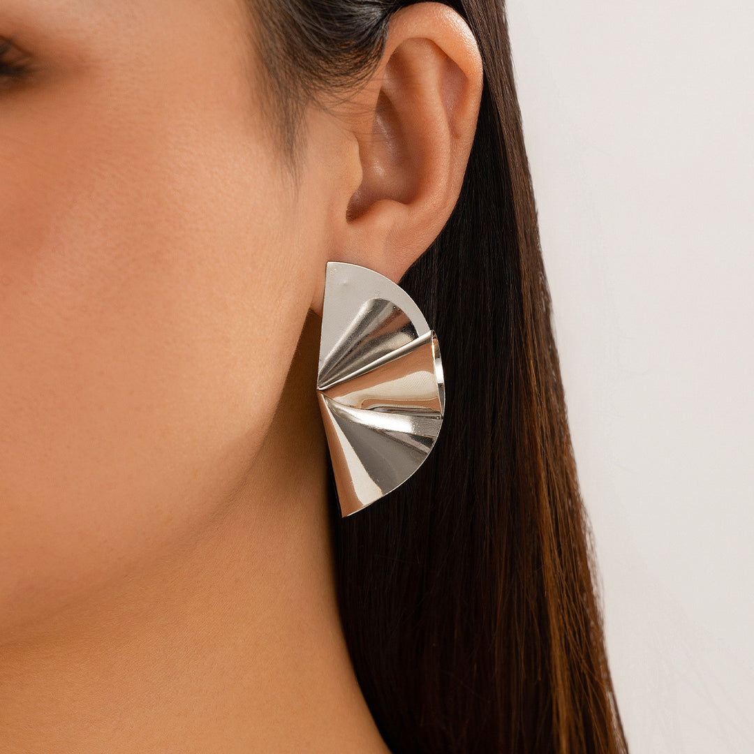 Geometric Trendy Female Irregular Earrings Double Layer