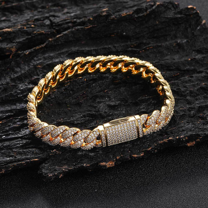 Fashion Brand Hip Hop 18K Gold Zircon Bracelet