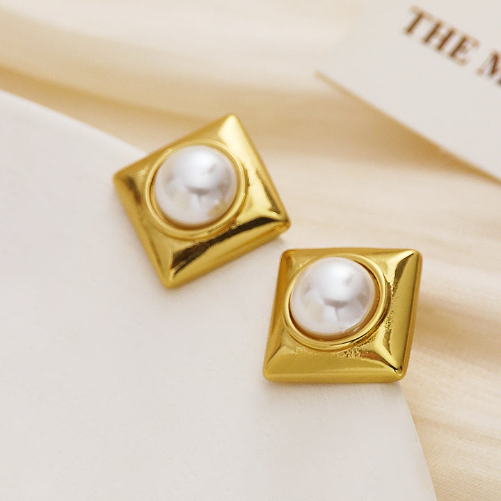 Geometric Hip Hop Fashion Square Stud Earrings