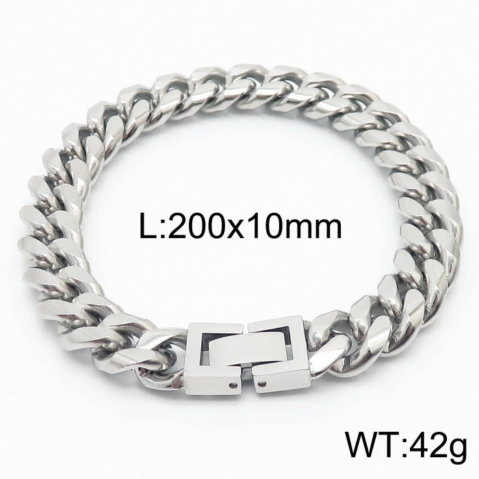 Cuban Link Chain Trimming Chain Jewelry Buckle Titanium Steel Bracelet