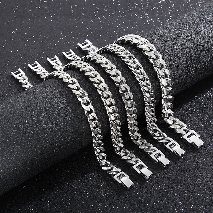 Cuban Link Chain Trimming Chain Jewelry Buckle Titanium Steel Bracelet