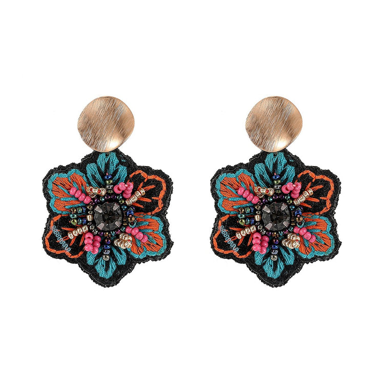 Handmade Embroidery Bead Earrings Creative