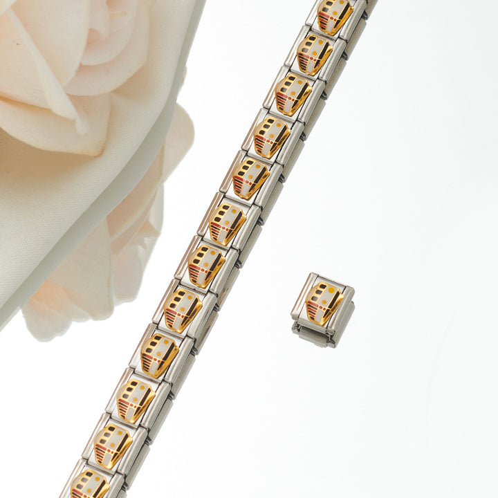 Stainless Steel Plated 18K Module Combination Bracelet