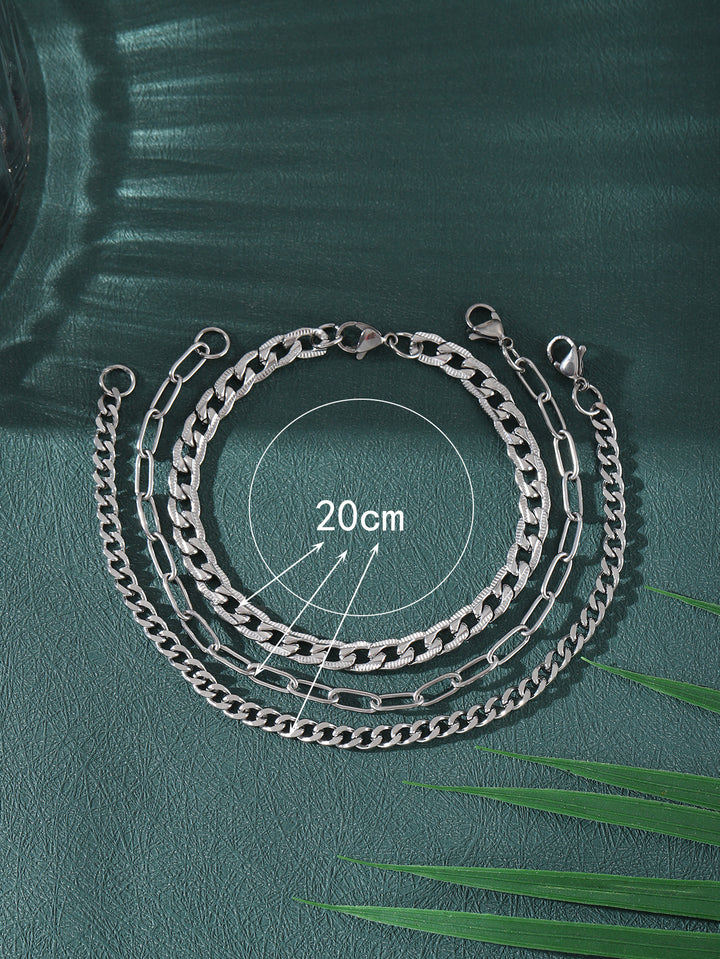 Simple Stainless Steel SUNFLOWER Three-piece Bracelet