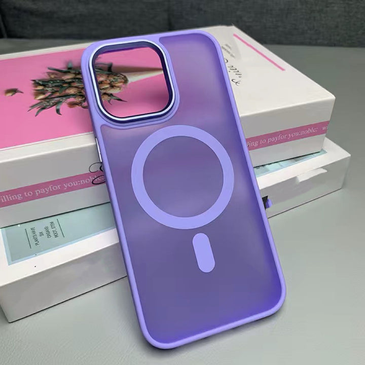 Frosted Magnetic Suction Large Hole Drop-resistant Phone Case