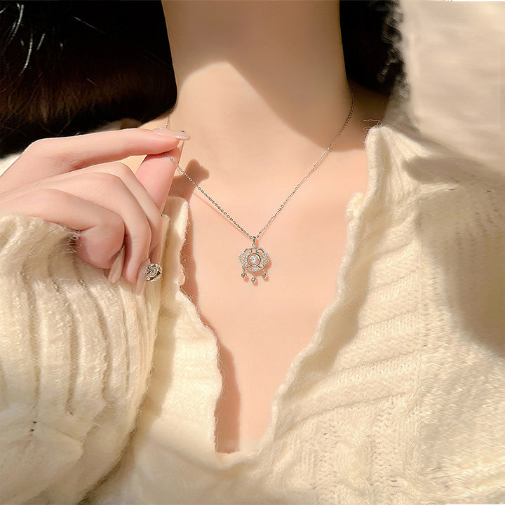 S925 Sterling Silver Block of Safeness and Luck Colier Colier Femeie Bell Smart Clavicule Lanț